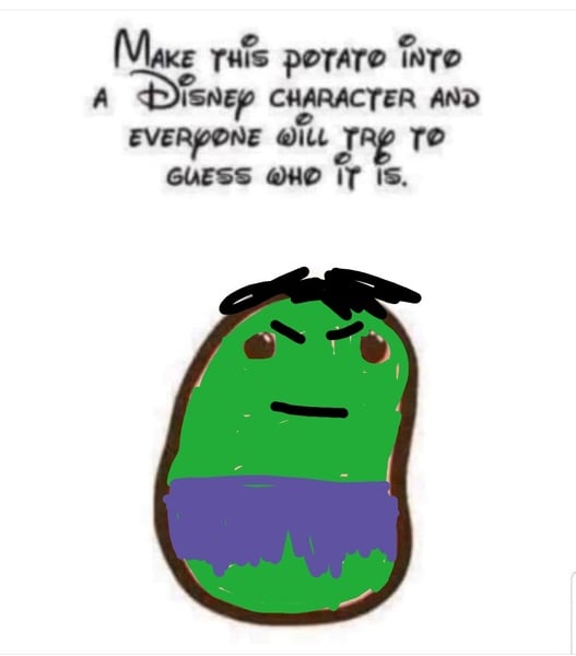 Make a potato look like a Disney character
