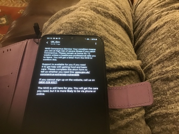 Wife has had a text to say she is high risk, where does that leave me