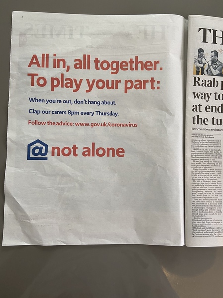 What do people think of the government’s message wrapping every newspaper today?