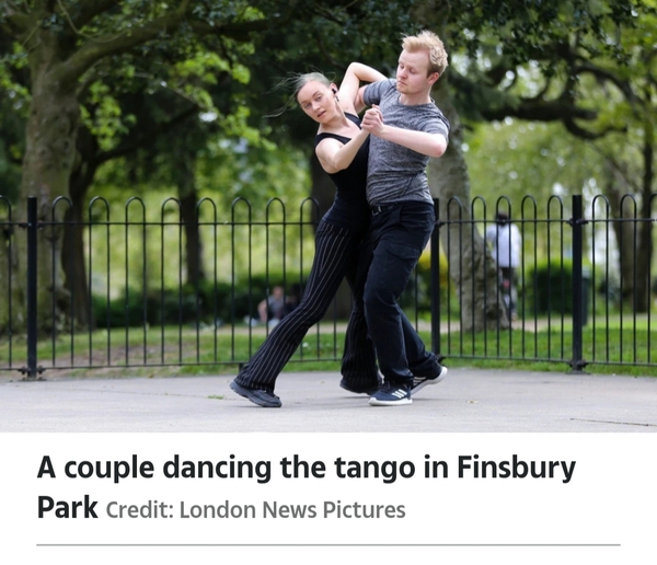 Couple doing the tango in finsbury park
