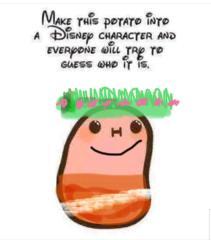 Make a potato look like a Disney character