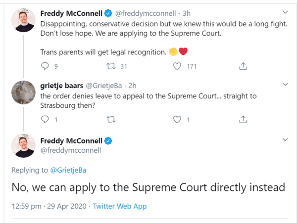 Freddy McConnell appeal today (Transman who wants to be registered as their child's father) *Title edited by MNHQ*