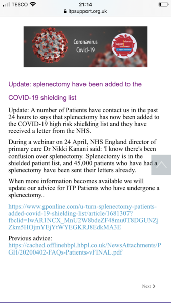 Shielding and splenectomy