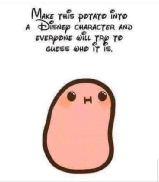 Make a potato look like a Disney character