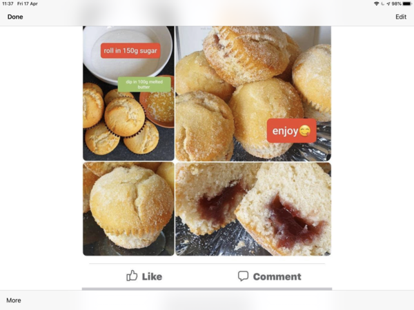 To ask you to show me your baking/food?