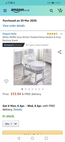 Ordering baby things online