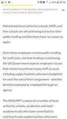 Furloughed teacher on long term supply; wages significantly decreased due to previous TA work