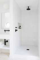 Redesign teeny bathroom to shower-room, storage ideas please.