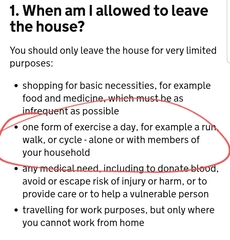 What are the rules re exercise??