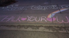 Pavement chalk - AIBU?