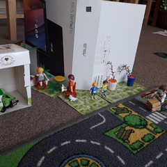 An outbreak of Covid-19 has occurred for the Playmobil people in our house...