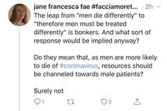 Jane Fae: The coronavirus death rate for men is high possibly because women 'are not pulling their weight in the crisis'
