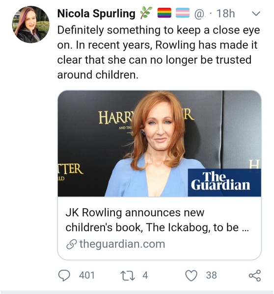 J K Rowling accused of being transphobic again *Title edited by MNHQ at OP's request*