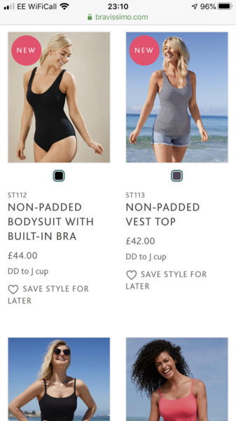 Camisole tops with built in support