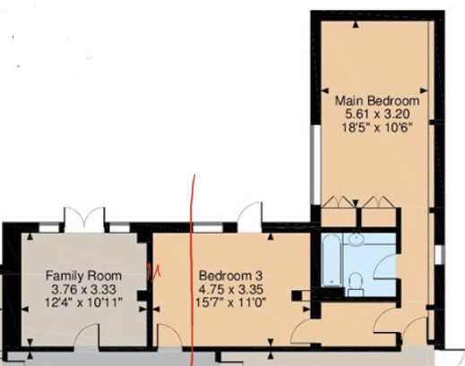 Is there space for an ensuite? Floor plan attached