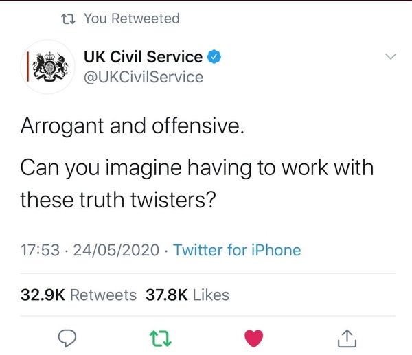 UK civil service tweet - done on purpose?