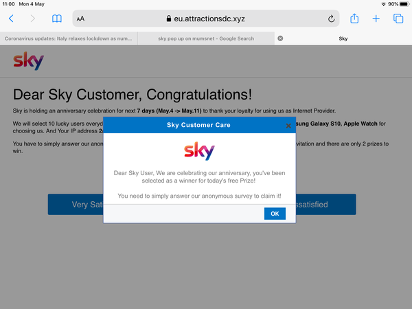 May 2020 sky pop up