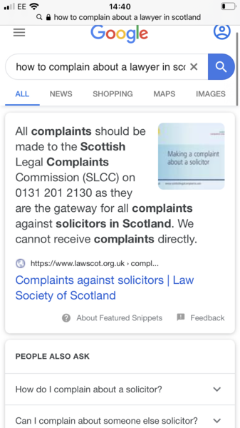 How do you complain about a lawyer in Scotland?
