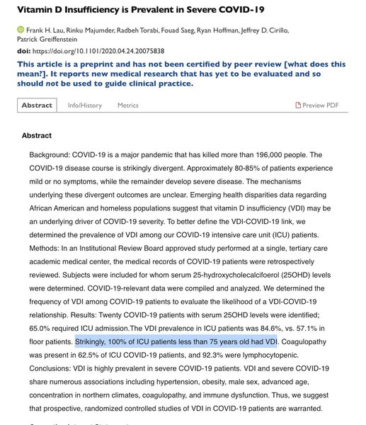 No evidence for Vitamin D