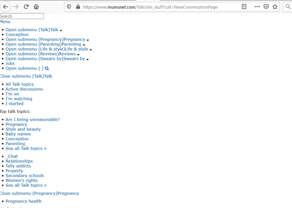 A different issue with site when using Firefox