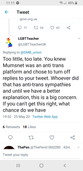 GMB Statement on transphobia
