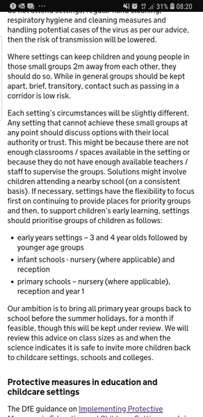 School only having Reception/Foundation children back not Year 6