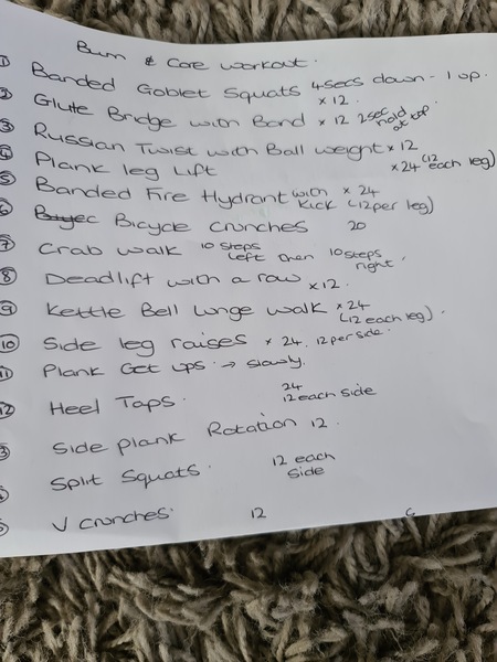 Critique my bum & Core work out please?
