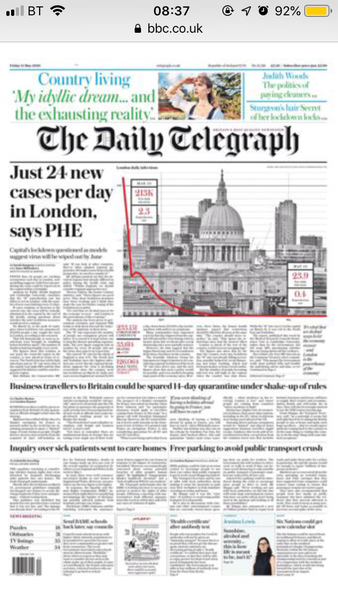 to feel relieved because London could be virus free by the end of the month ??