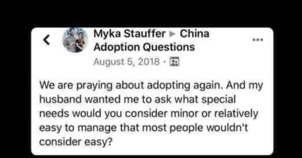 You tube influencer "rehomes" adopted son
