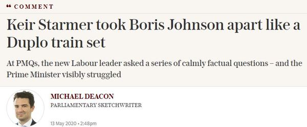 Keir Starmer's popularity ratings now higher than Boris Johnson's
