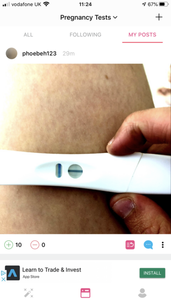 Pregnancy test results