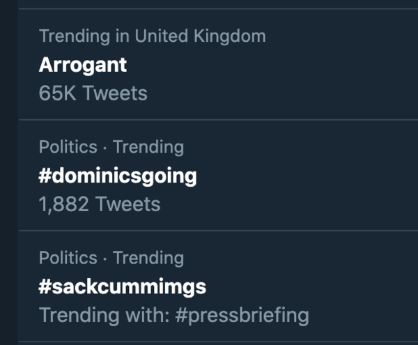 What strings has Cummings pulled? He's NOT trending on