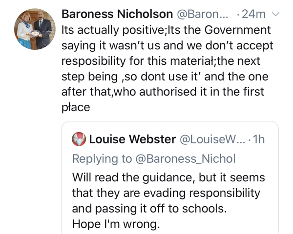Baroness Nicholson on twitter