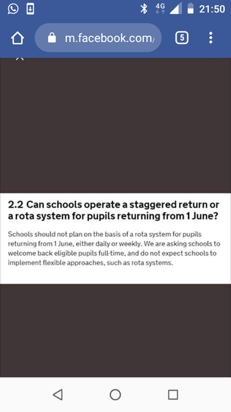 Rota for school returning?