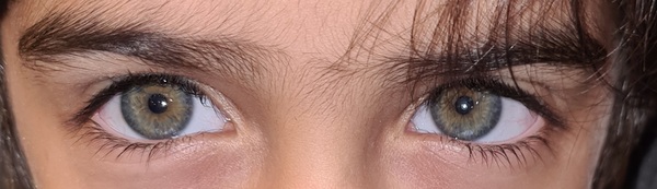 Properly violet or green eyes?