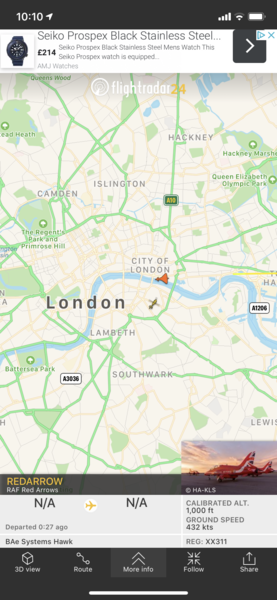 Red Arrows on Flight radar now...