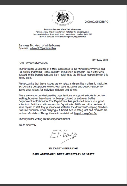 Baroness Nicholson on twitter