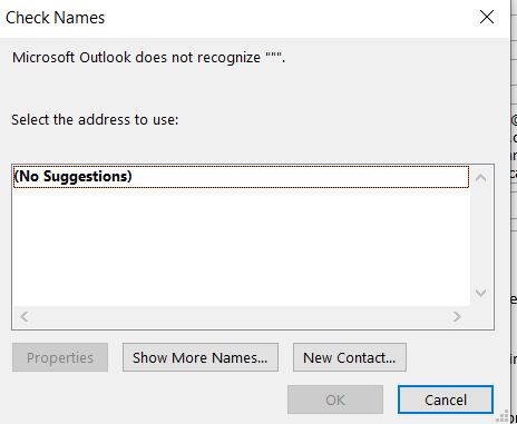 Outlook - please, please help me so I can finish work after a VERY long day