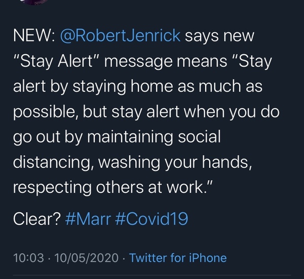 Stay Alert, Control the Virus, Save Lives