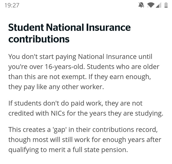 NI contribution gap