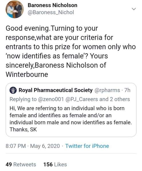 Baroness Nicholson on twitter