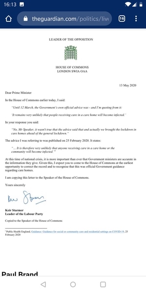 Keir Starmer's popularity ratings now higher than Boris Johnson's