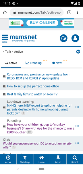 Flashing covid test advert
