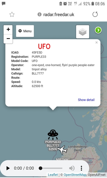 UFO off the coast of Northern Ireland