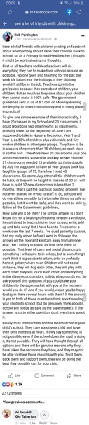 Headteacher has posted this to facebook