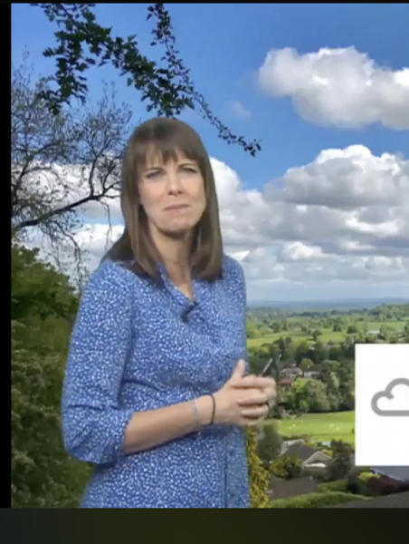 Susan Powell’s dress on BBC weather