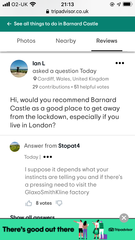Barnard Castle trip advisor 😂