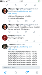 JK Rowling threatening legal action