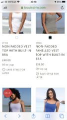 Camisole tops with built in support