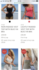 Camisole tops with built in support